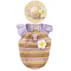 Vestido de Verano Estilo Princesa Pastoral Vacacional Floral de Dos Correas con Capucha para Perros Pequeños Bichón Ropa para Mascotas Perro