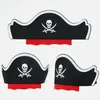 Fantasia de festa de Halloween transfronteiriça: máscara de caveira, tapa-olho de feltro e adereços de fantasia de chapéu de pirata caribenho