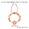 Pulsera tejida con cuentas de arcilla suave, flor de plumeria, estrella de mar, estilo vacacional de dopamina, de venta caliente transfronteriza europea y americana, para verano en la playa
