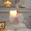 Decoración de Pastel de Cumpleaños con Moño de Malla, Tarjeta Insertable de Decoración para Hornear con Moño Blanco