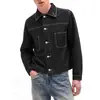Chaqueta de mezclilla Magic Bear estilo retro americano de montaña, corte cuadrado, lavada, color original, con cuello de solapa, abrigo de trabajo, hombro normal, longitud corta