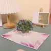 Tarjeta de felicitación con caja de flores 3D de Iris Transfronterizo Tarjeta de felicitación de bendición para el Día de la Madre y Acción de Gracias Tarjeta de felicitación con mensaje de papercraft creativo