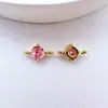 Colgante doble de circón microincrustado bañado en cobre, conectores de joyería DIY para pendientes, collares, pulseras, accesorios de material hecho a mano