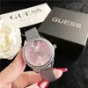 Relógio Feminino Exquisito de Mostrador Grande Transfronteiriço, Relógio Feminino de Quartzo com Pulseira de Malha, Escala de Atacado, Moda Rosa, Ouro Rosa