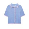 Ropa de Mujer para Exportación Transfronteriza 2025 Verano Europeo y Americano Top de Punto a Color en Contraste + Traje de Shorts de Punto para Mujer A36333/4F