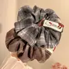Scrunchie Xadrez Retrô Gatinho Estilo Preppy da Internet Macio Fofo Prendedor de Cabelo Corda para Cabelo Amiga do Cabelo Outono e Inverno