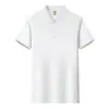 Camisa Polo Masculina de Manga Curta para Negócios com Gola Reversível, Modelagem Justa e Solta, Roupa Top Juvenil Feminina de Meia Manga