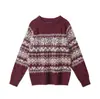 Suéter Heyhenry Fair Isle Natal 2025 Outono e Inverno Gola Redonda para Homens e Mulheres, Pulôver Estilo Preguiçoso Tricô para Casal