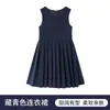 Vestido para niña, lino de verano, clase A, estilo primavera y otoño, europeo y americano, sin mangas, 80 cm, vestido de lino rosa