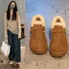 Zapatos Birkenstock Mullidos de Venta Caliente para Mujer Invierno Más Terciopelo 2026 Nuevo Invierno Retro Slip-on Perezosos Modernos Zapatos de Algodón