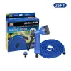 25FT-250FT 3 veces Tubo de goma blanda TPE Tubo de agua para jardín Tubo de agua para lavado de autos Tubo de agua telescópico XHOSE tubo telescópico