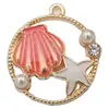 58 Estilos de Pingentes de Estrela-do-Mar, Concha, Búzios, Pérola, Sereia com Gotejamento de Óleo, Acessórios para Pulseira, Colar, Joias DIY