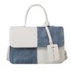 Bolso Mensajero Simple Bolso de Hombro Textil Moda Nuevo Diseño 2023 Pequeño Crowdsourcing Empalme para Mujer Contraste de Color Bolso Cuadrado Pequeño