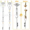 Hebilla de Puerta de Acero Inoxidable, Accesorios para Vela de Sombrilla de Cuatro Esquinas, Hebilla de Diamante, Varilla Roscada 304, Cable de Acero para Toldo de Sombrilla