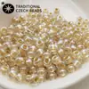 Cuentas de Semilla Preciosa Importadas de Chequia, 4 mm, Núcleo Teñido Perlado de Unicornio para Pulseras, Collares y Accesorios de Joyería Hechos a Mano