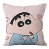 Funda de Almohada Personalizada de Dibujos Animados Shin-Chan con Estampado de Anime, Cojín de Felpa Corta para Cabecera de Sofá, Regalo