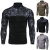 Amazon Comércio Exterior Base Europeia Camisa Militar Campo de Batalha Ao Ar Livre Camuflagem Elástico Com Zíper Bolso Camiseta De Manga Comprida