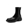 Solado Silencioso Altura Confortável Aumentando Solado Grosso Emagrecimento Botas Estilo Coreano 2026 Outono/Inverno Salto Médio Robusto Bico Redondo Elástico Abraçando a Perna Botas Curtas Femininas