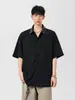 NASA Verano Estilo Americano Marca de Moda Camisa Casual Cuello Solapa Moderna Holgada Camiseta Rayada Sentido de Alta Gama Guapo Casual Camiseta Casual