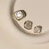 Botões Pequenos Perfumados de Alta Qualidade com Diamantes, Botões de Pérola Branca, Botões para Cardigan de Lã Rosa