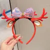Diadema de Cabeza de Ciervo Linda Transfronteriza Europea y Americana para Mujer 2026 Nuevo Estilo Gorro de Oso Diadema de Astas Accesorios para el Cabello de Navidad