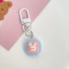 Pintura a óleo Pequeno Animal Keychain Cartoon Bunny pendurado adorno Bolsa do coração da menina Pingente Melhor amigo do aluno presente pendurado adorno