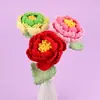 Flor de Ganchillo de Hilo de Peonía Flor Tejida DIY Decoración del Hogar Flor Regalo de Festival de Primavera Boda Flor Artificial