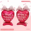 Nova Base Cartoon de Amor para o Dia dos Namorados e Festival Qixi, Cenário de Proposta em Inglês, Balões de Folha de Alumínio