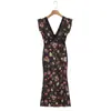 Vestido de Encaje de Corte Sesgado Floral para Mujer Otoño Estilo Europeo y Americano 2025 1665