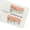 Uñas negras KT medianas ponibles Kitty, suaves y lindas, iluminan el tono de piel, deseo puro femenino, puntas de uñas con diamantes ruborizados fábrica