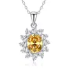 Influencer Transfronterizo en Vivo Colorida Piedra Preciosa Ascherita Amarillo Ganso Collar Accesorios para Mujeres Plata de Ley S925 Accesorios Cadena para Clavícula Venta al por Mayor