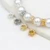 Relleno de Oro de 14K Cintura Pequeña Flor de Doble Cara Bandeja Pulsera Collar DIY de Cuentas Hecho a Mano Accesorios de Joyería Material Hecho a Mano C45