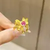 Loja Dourada Mesmo Estilo Ouro Antigo Água Gelo Lua Marinheiro Lua Coração Laço Colar Anel Joias Personalizadas