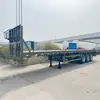 Semirremolque de Transporte de Contenedores de Plataforma Plana, Semirremolque de Transporte Tipo Jaula, Plataforma Grande para Transporte de Maquinaria y Equipo