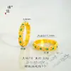 El Mismo Estilo que el Anillo de Filigrana Floral Esmaltado Oro Arena de la Tienda Dorada Puzuo, Nuevo Estilo Chino, Todo va Bien, Anillo para Dedo Índice con Patrón de Hierba Tang