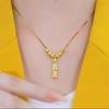 Vietnam Arena Oro Bambú Collar Pequeño de Bolas de Oro Caja de Agujas Chapada en Cobre Collar Colgante de Bambú Temperamento Femenino