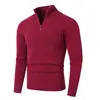 Otoño/Invierno 2026 Comercio Exterior Moda Masculina Trendy Suéter Pulóver de Punto Trenzado con Media Cremallera Ropa de Punto Básica Casual