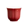 Taza maestra Kui Kou vidriada en rojo cerámica juego de té kung fu taza de degustación taza individual para recoger aroma taza personal uso doméstico taza de té roja pequeña