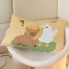 Funda de almohada cepillada de dibujos animados de capibara, individual, para estudiantes, neutral, de dormitorio, 48x74 cm, estampado infantil
