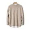 Suéter masculino de gola redonda 100% lã, tricô com padrão losango, novo estilo outono/inverno, suéter base de lã com modelagem solta