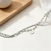 Pulsera de plata de ley 925 con diseño de doble capa de la suerte, estilo coreano, simple y natural, de alta gama, minimalista, joyería de nicho para mujer