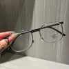 Óculos de Grau Masculinos Pretos Ultra Leves com Acabamento Premium, Anti Luz Azul, Design Polygonal, Estilo Executivo, Armações Confortáveis