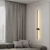 Luminária de parede minimalista, luminária de parede simples nórdica para cabeceira de quarto, luminária linear rotativa, luz linear decorativa para parede de fundo da sala de estar