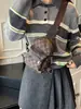 Marca Europeia e Americana Retrô Tendência Moda Bolsa de Peito Estampada de Ombro Único Presbiopia 2025 Nova Bolsa de Cintura Casual Feminina Versátil de Luxo Leve