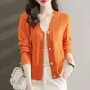 2026 Suéter de Punto para Mujer Primavera y Otoño Nuevo Holgado Estilo Coreano Corto Color Sólido Ropa Exterior Moda Manga Larga Top Chaqueta