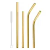Pajilla de acero inoxidable 304 al por mayor 12/16cm pajilla para té de leche cóctel pajilla recta curva para bebida de jugo casera