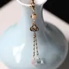 Horquilla Hanfu con Borla Colgante Semiacabado, Calidad que Conserva el Color Borla de Mariposa Romboidal, Una Borla de Nube Borgoña