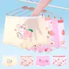 Ropa Interior Modal para Niñas 5A Ropa Interior para Bebé Antibacterial Transpirable Cintura Media Calzoncillos Bóxer con Dibujos Animados Shorts para Niñas Ropa Interior Fina