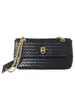 Bolso Nuevo Tejido con Cadena de Piel de Vaca Bolso de Mano Horizontal de Moda Bolso Pequeño Cruzado de Cuero Genuino Hebilla de Cierre de Bolso Bolso para Mujer