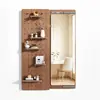 Prateleira de armazenamento em painel perfurado, parede decorativa de madeira maciça, prateleira de exposição para entrada, mesa, closet, guarda-roupa, cozinha